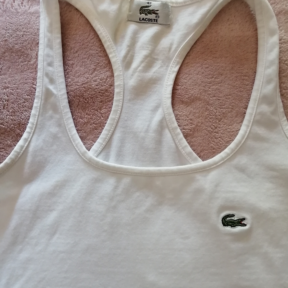 Lacoste white Tank Top Racer back Style sz… - Picture 4 of 11